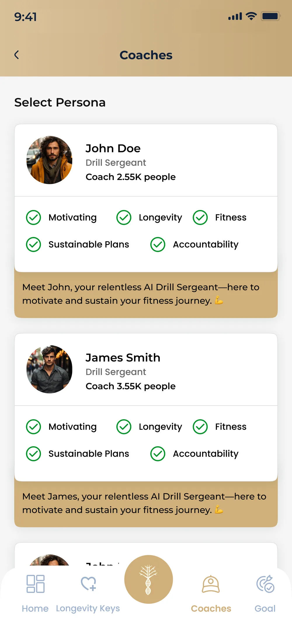 decima personas app screen